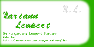 mariann lempert business card